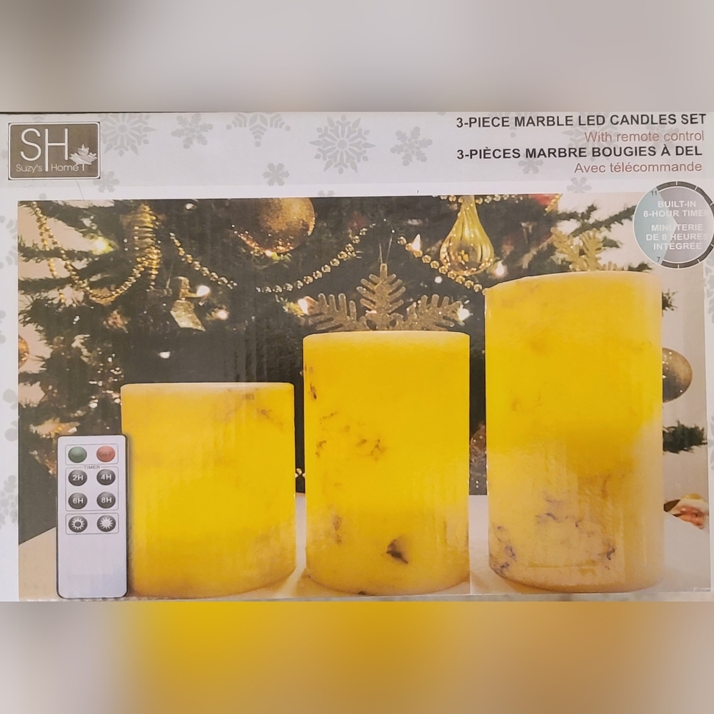 3 piece flameless candle set with remote